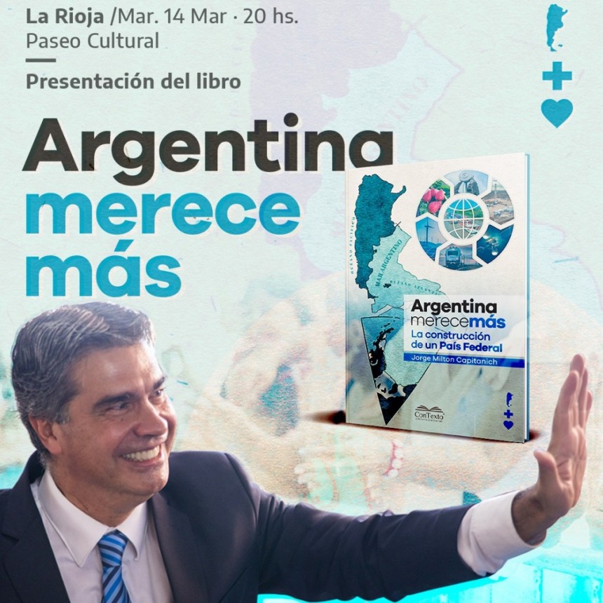JORGE CAPITANICH PRESENTARÁ SU LIBRO EN EL PASEO CULTURAL