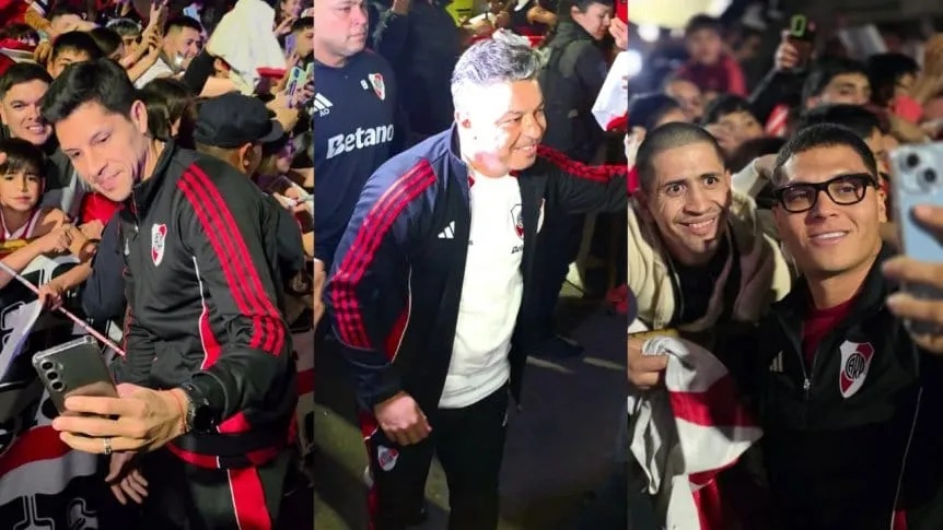 UNA MULTITUD RECIBIÓ A RIVER EN MENDOZA 